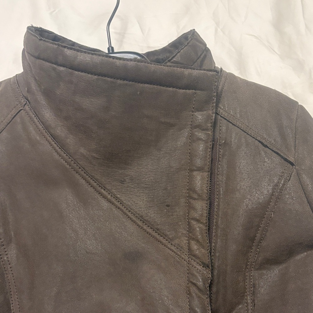 Danier dark army green Teddy Jacket with faux fur lining - Picture 11 of 11